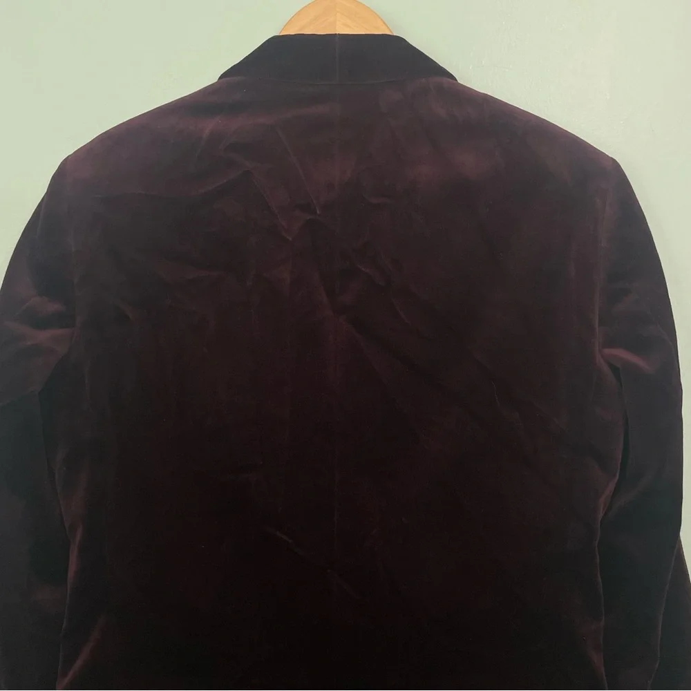 J.Crew Shawl Collar Dinner Jacket in Velvet Ludlow Slim Fit Vintage Cabernet 38R